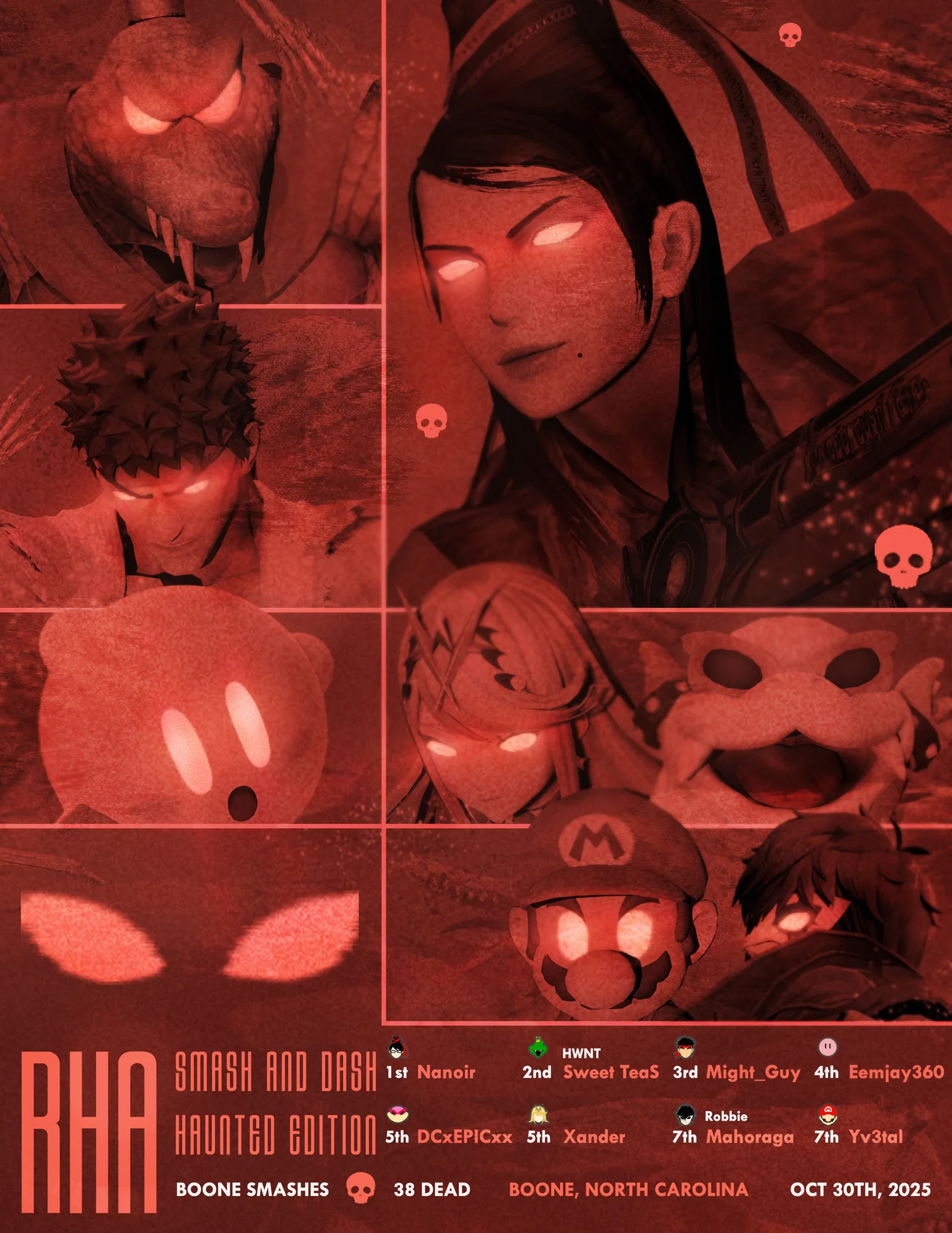 RHA Smash and Dash Haunted Edition top 8 graphic, October 30, 2025, Boone, NC