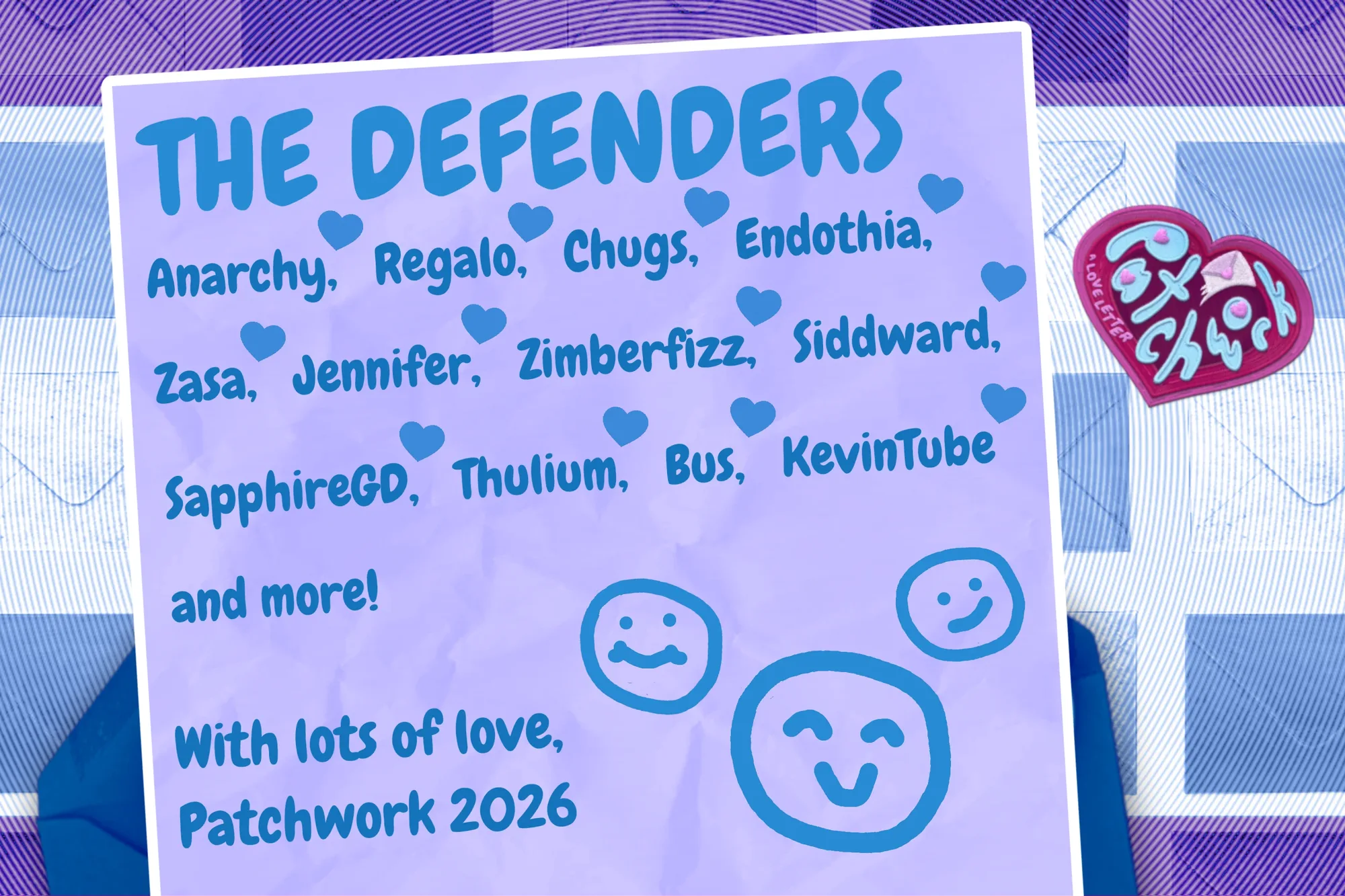 The Defenders team announcement graphic listing players including Anarchy, Regalo and Chugs
