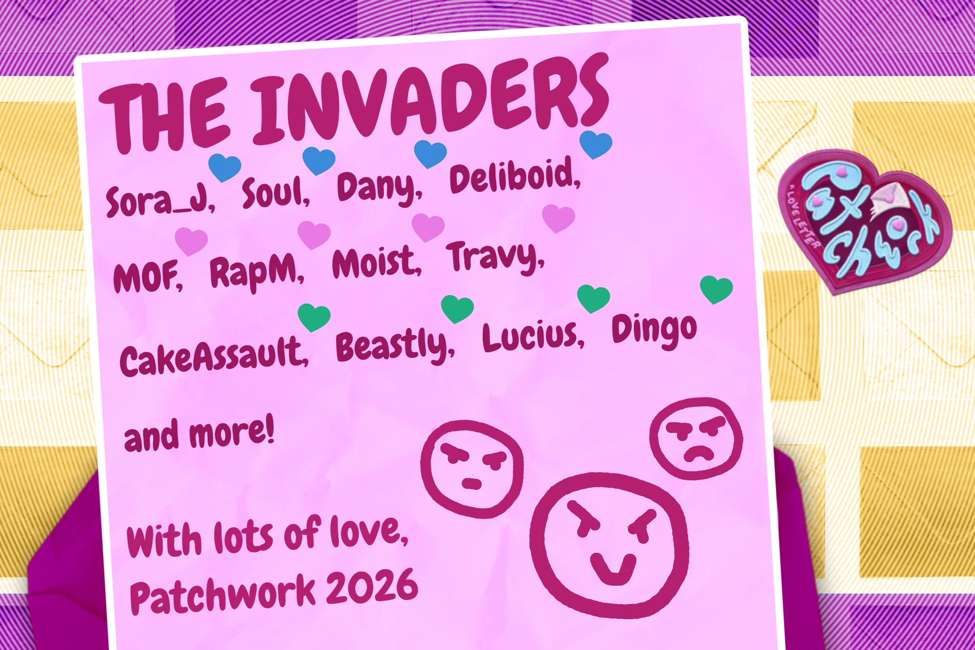 The Invaders team announcement graphic listing players including Sora_J, Soul and Dany