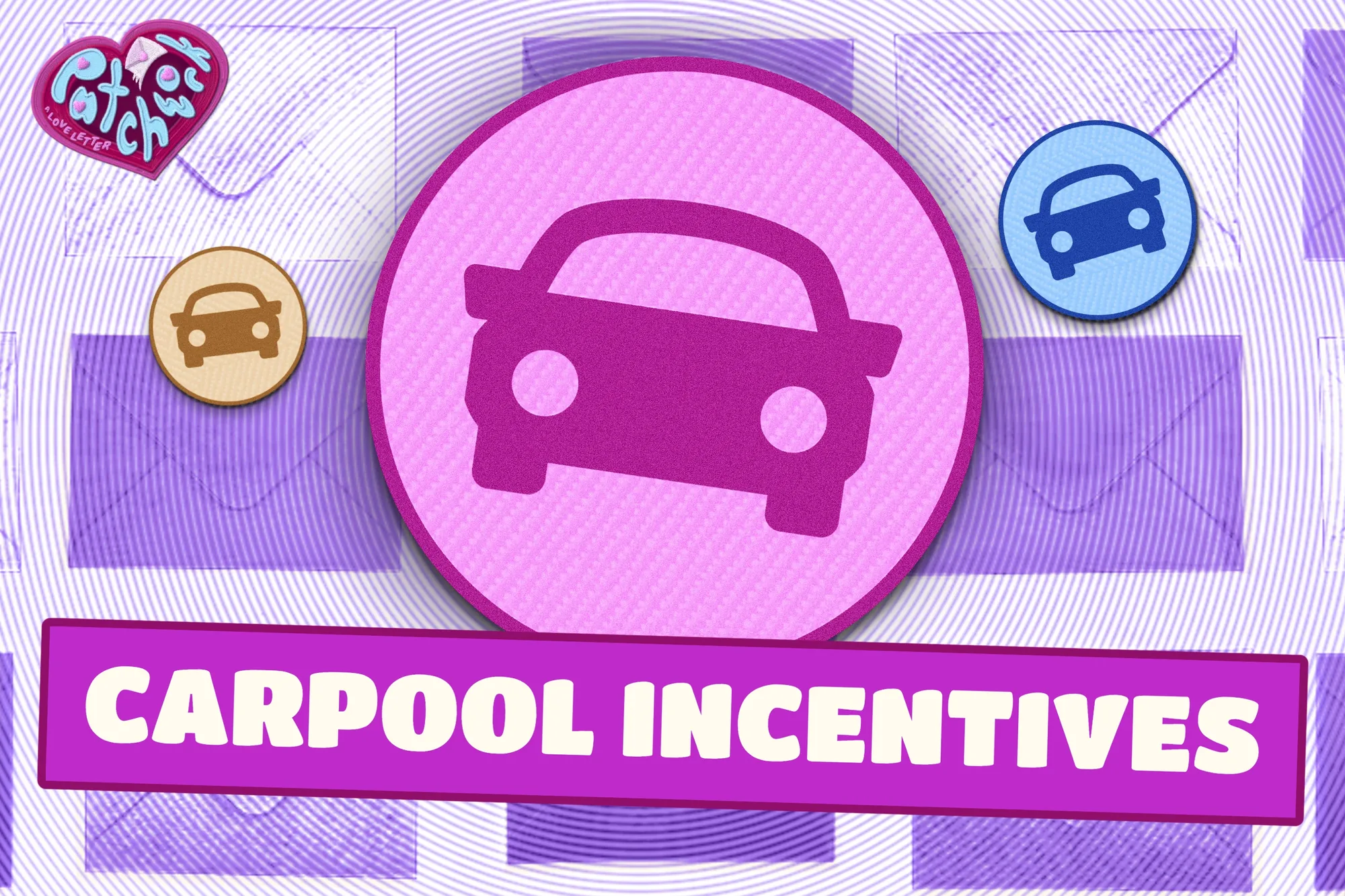 Carpool incentives infographic with a car icon