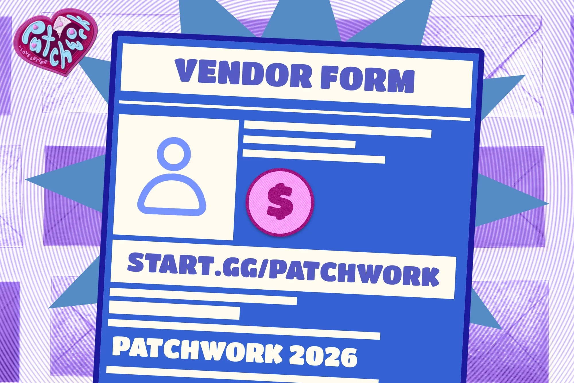 Vendor form infographic for start.gg/patchwork