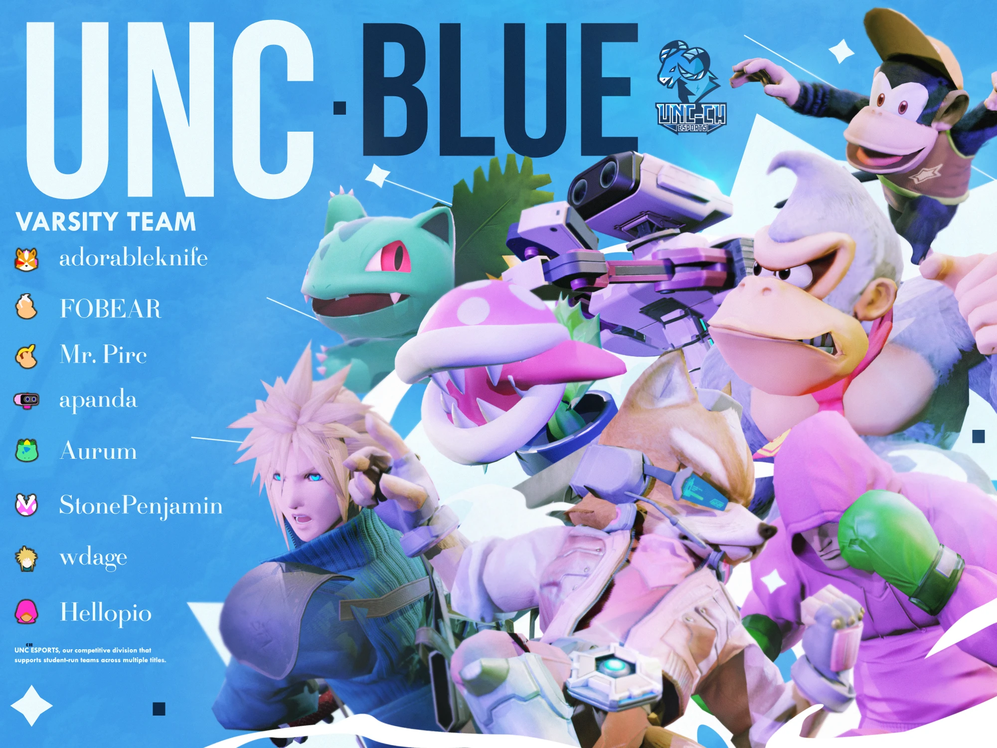 UNC Blue Varsity Team graphic